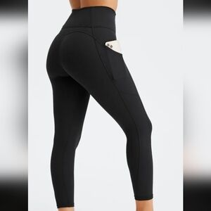 Fabletics Black High-Waisted Leggings with Pockets Size S